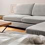 Tulip Corner Sofa Right with Footstool Light Grey 2