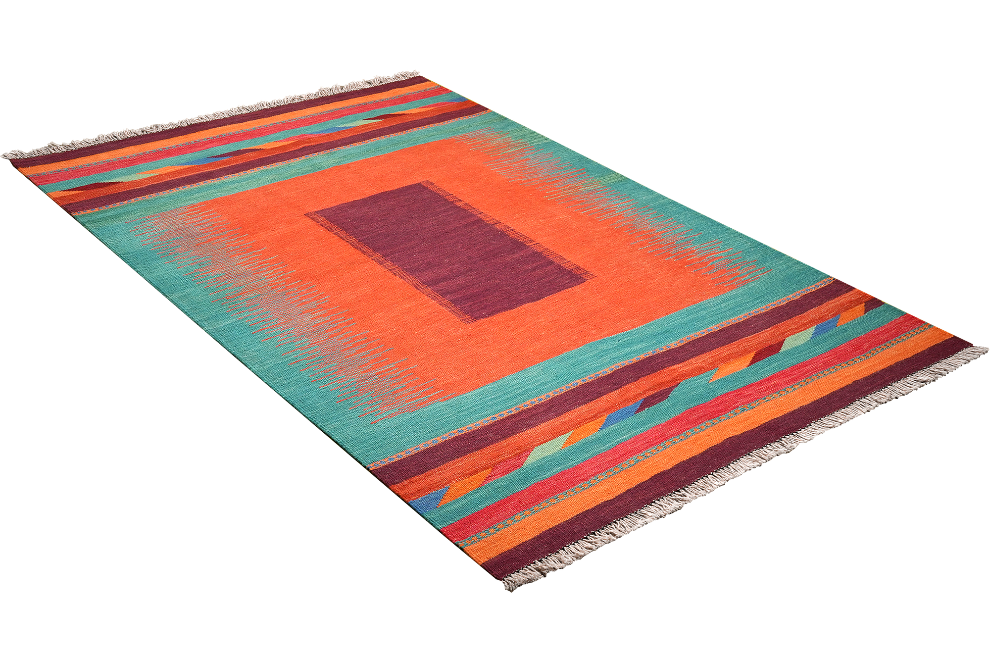 Kilim Gashgai Teppich Orange Blau 2