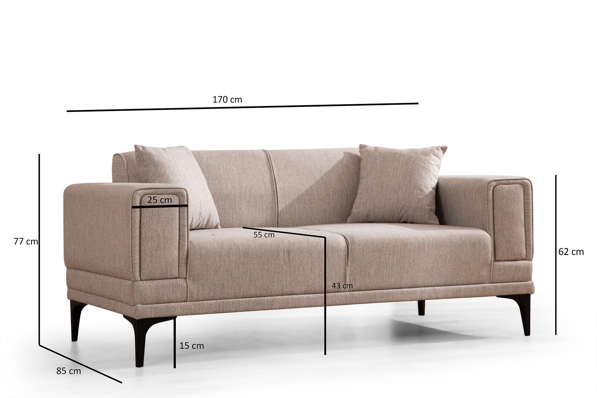 Horizon 2-seater sofa light brown 7