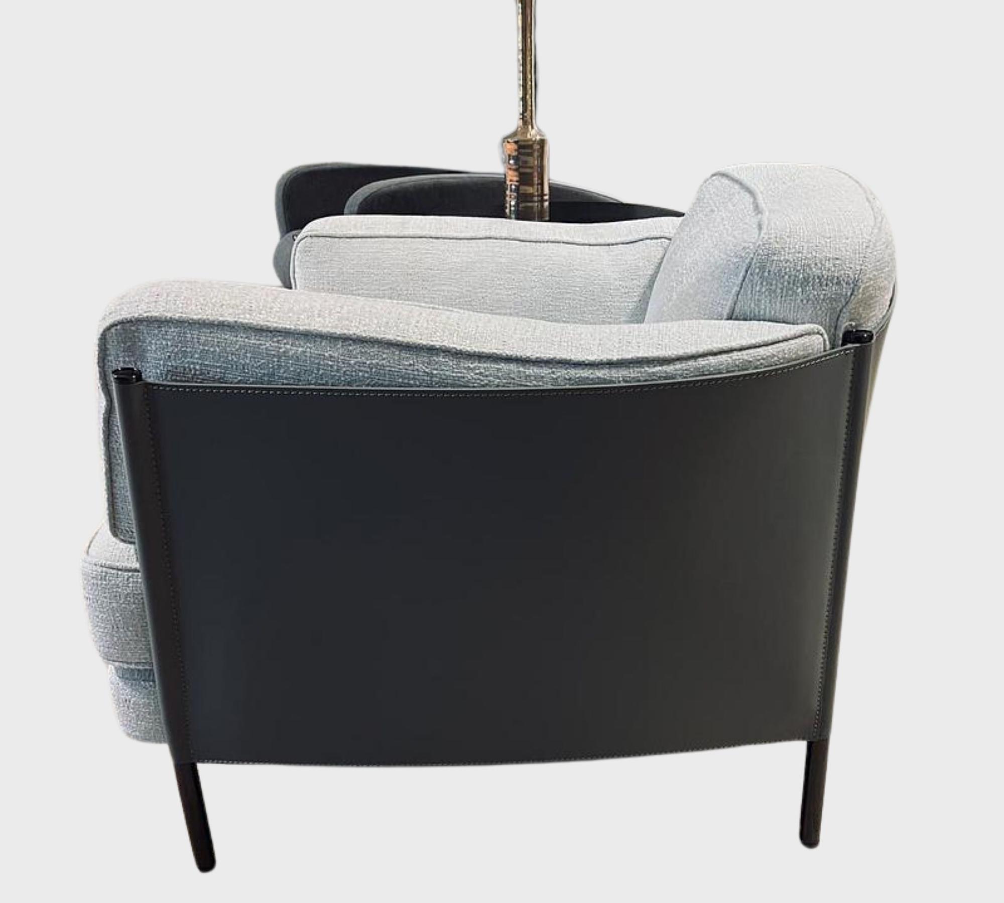 2x Shelley armchair leather cotton cream 1