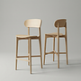 2x Gem Bar Stool Ash Wood Natural 1
