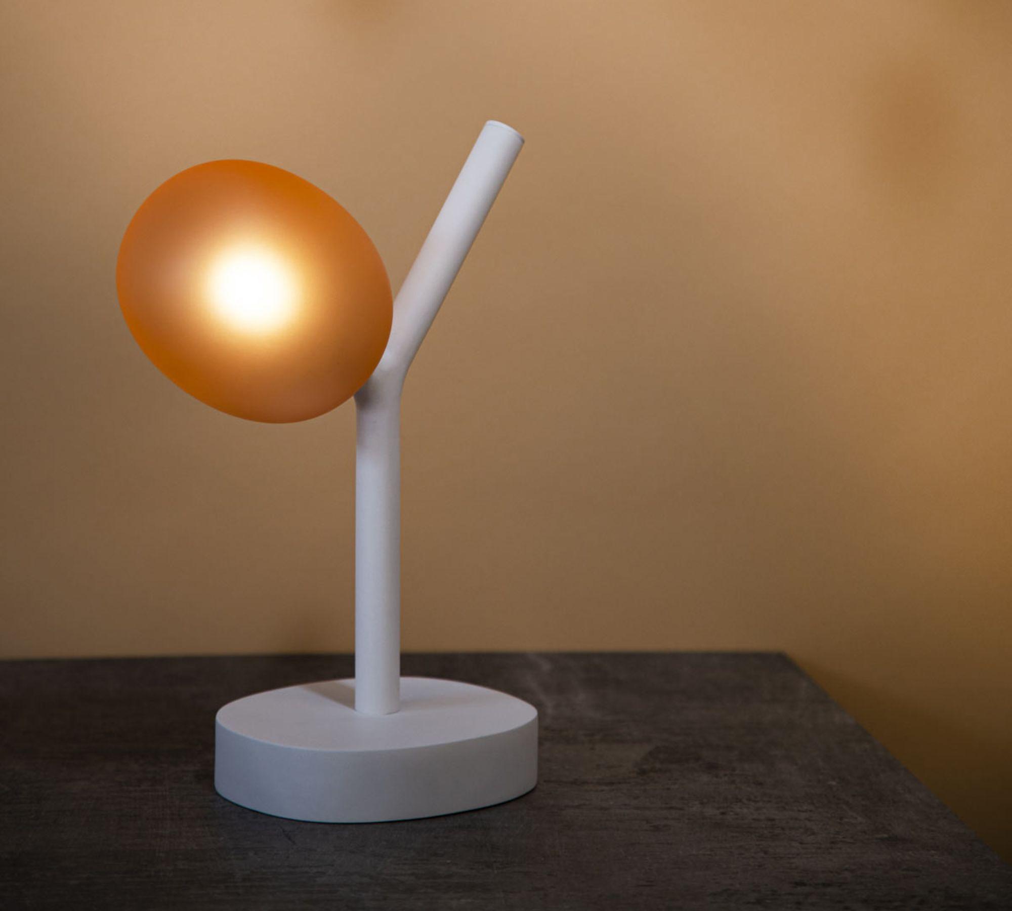 Ivy Battery Table Lamp Metal White 2