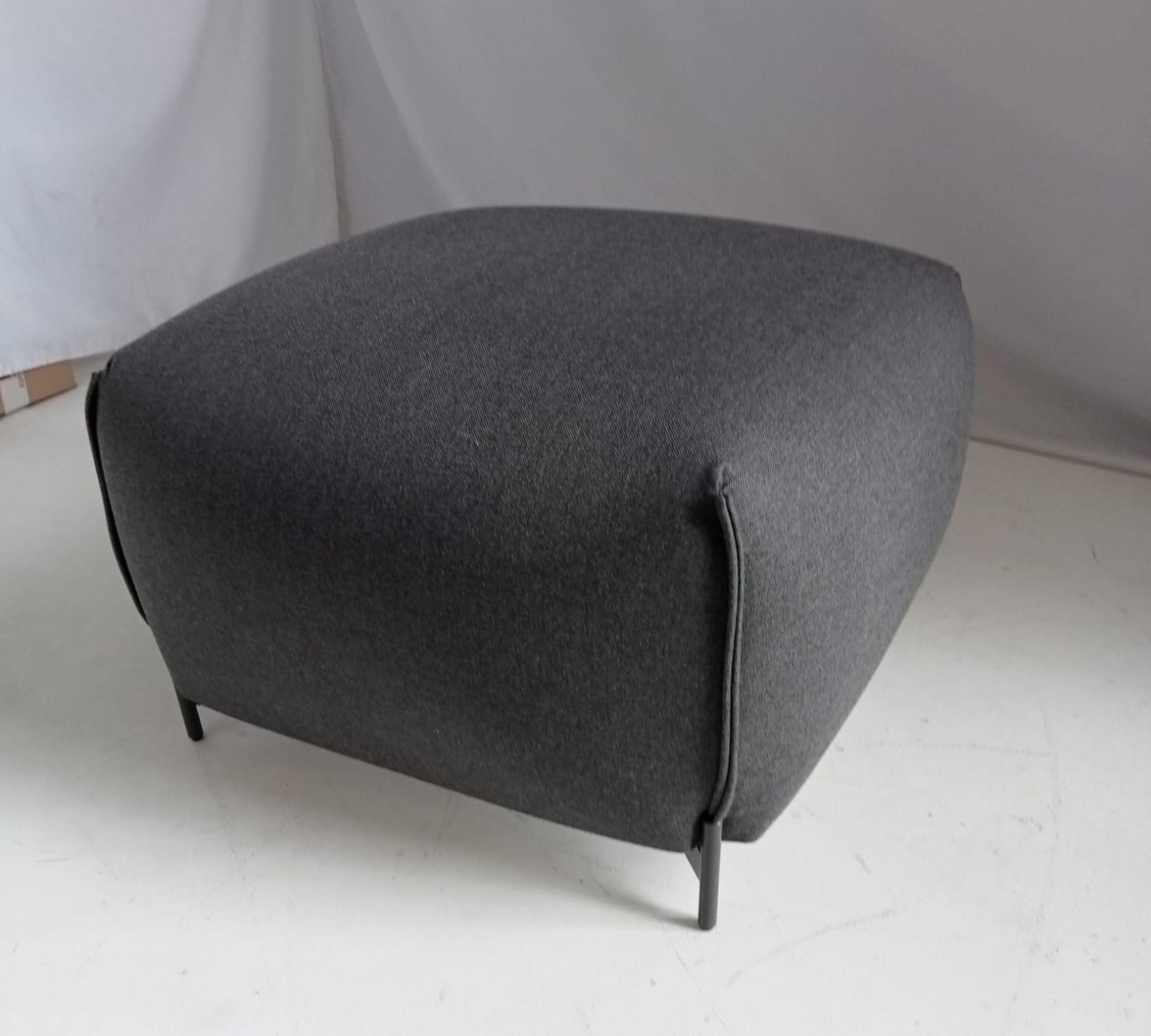 Mochi Pouf Tessuto Metallo Antracite 4