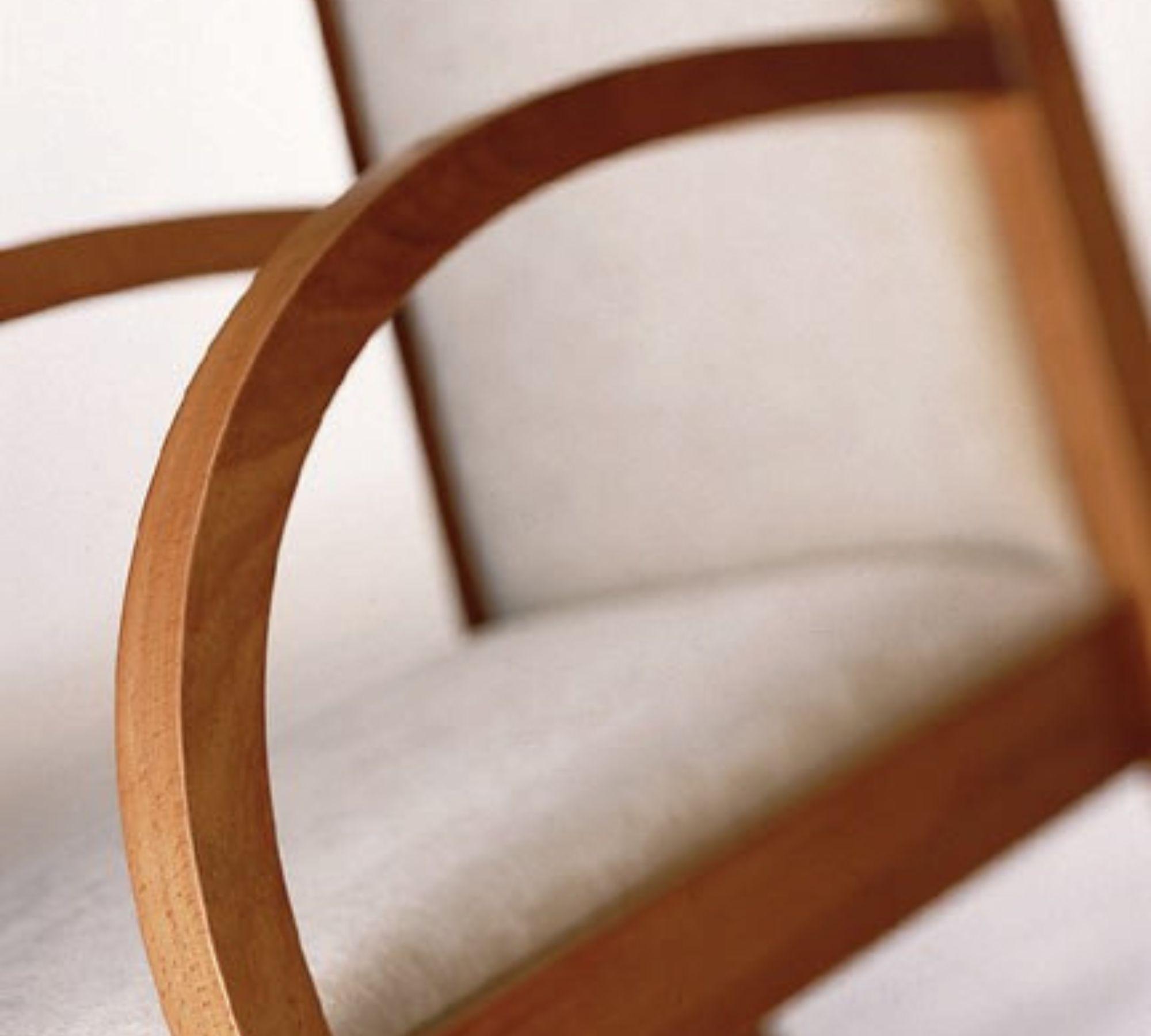 Luna Sedia con braccioli Legno Tessuto Beige 3