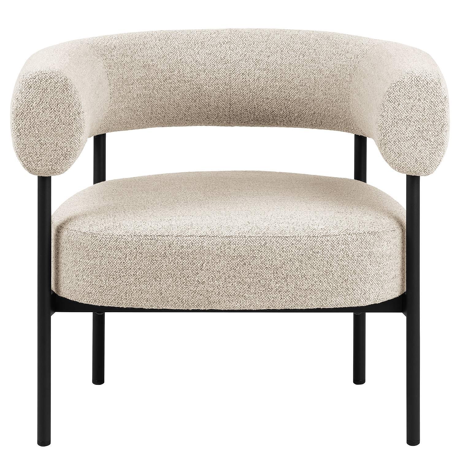 Loungesessel Kerame Bouclé Stahl Beige Schwarz 1