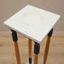 Vintage Plant Stand Wood Stone Multicolored 1970s 4