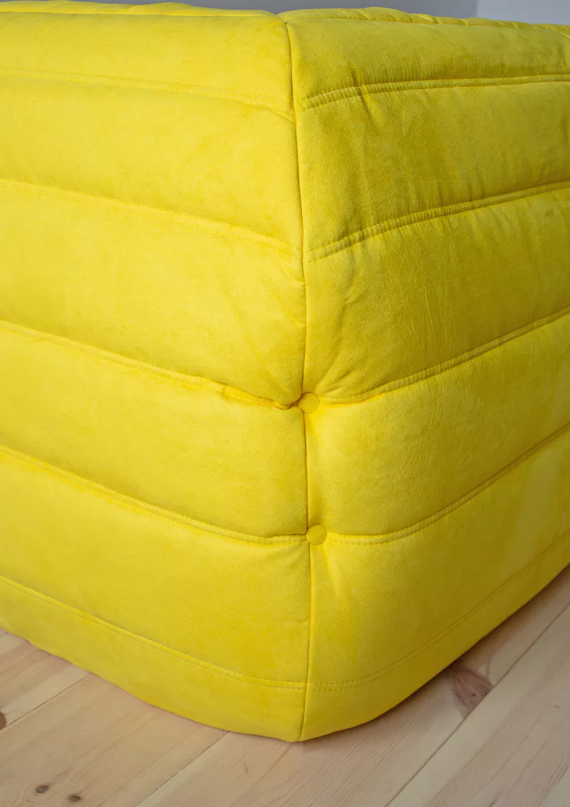 Togo Corner Sofa Textile Lemon Yellow 7