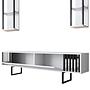 Chrome Line TV cabinet Wood veneer White Black 8