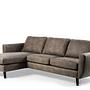 Sofa 3-Sitzer Chaiselongue Links Rechts Braun 10