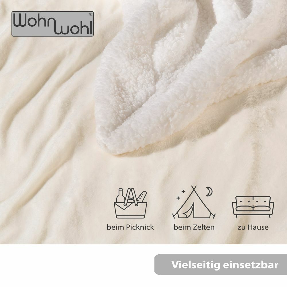 Wohndecke Sherpa Creme 4