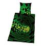 Bettwäsche 3D-Effekt Renforcé Schwarz / Grün 1