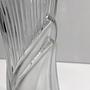 Vintage Art Deco Revival Glas Vase Transparent 1980er Jahre 2
