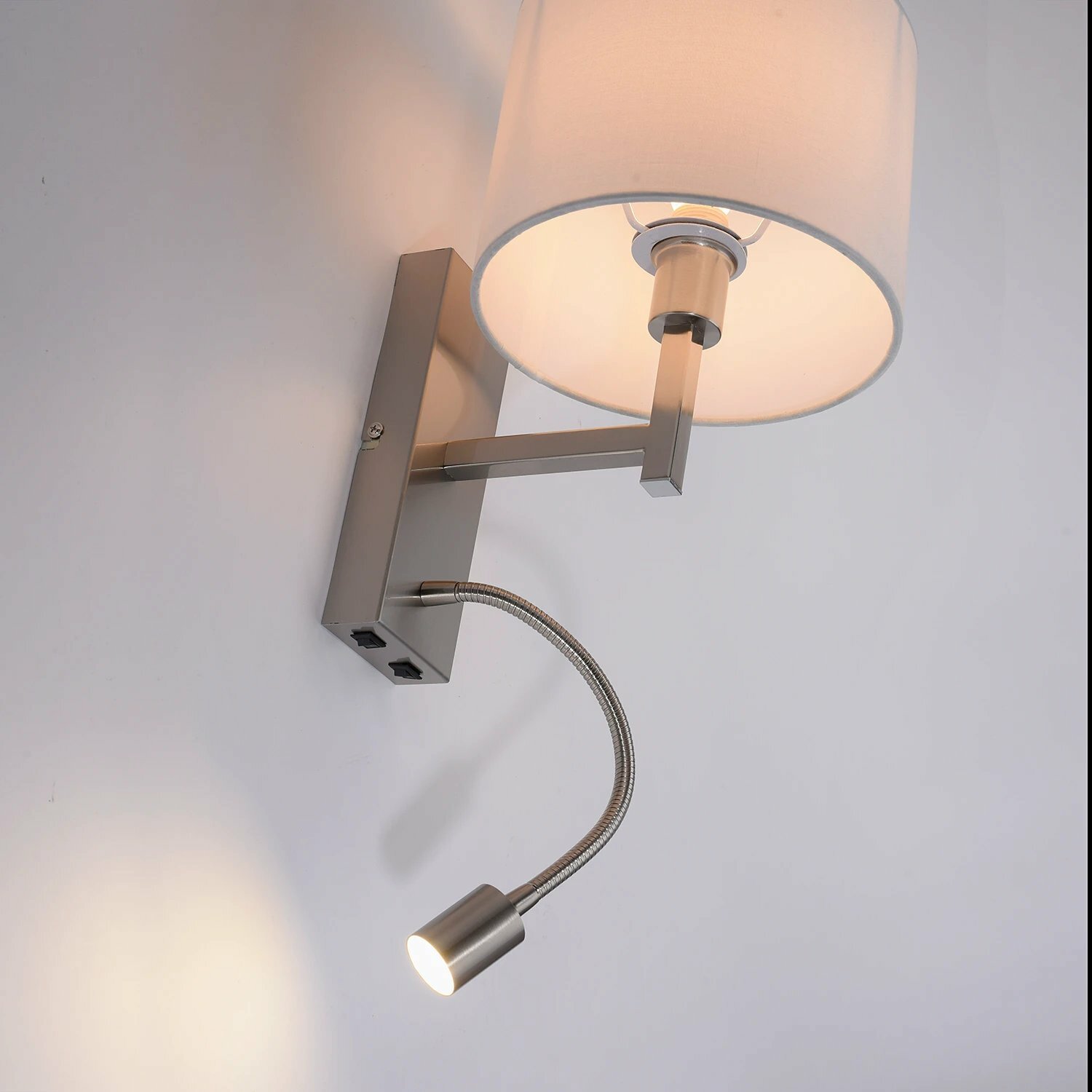 LED-Wandleuchte 1-flammig Metall Textil Weiß 5