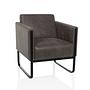 Aruba Retro Lounge Chair Faux Leather Gray 0