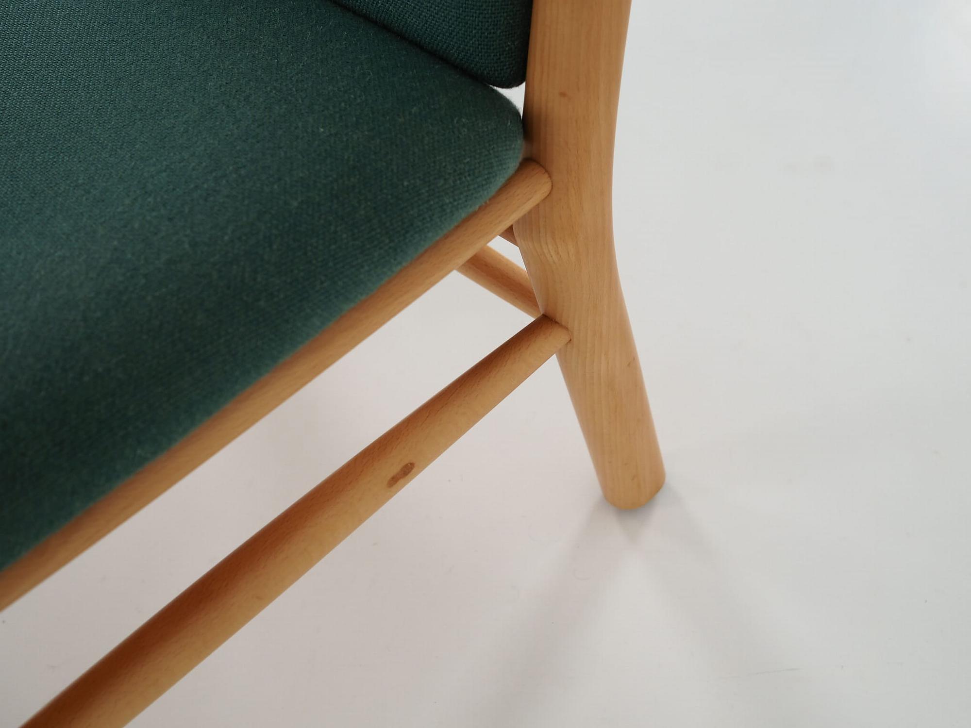 Vintage chair Beech wood Green 1970s 14