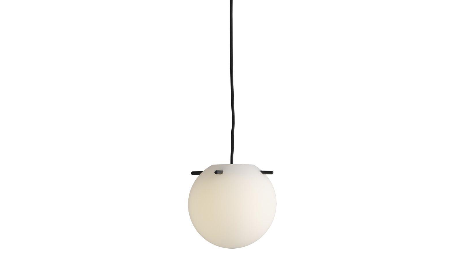 Pendant light Koi Ø25 Opal white Black 1