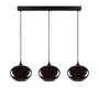 Pendant lamp 3 elements metal smoke-colored 3