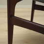 4x Vintage Chairs Mahogany Wood Velvet Grey 1970s 7