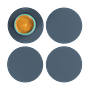 4x Coasters Round 100% Recycled Leather Petrol 0