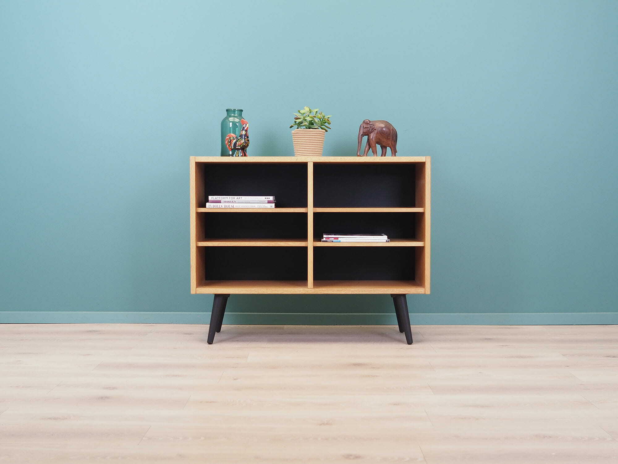 Vintage Bookshelf Ash Wood Brown 1970s 1