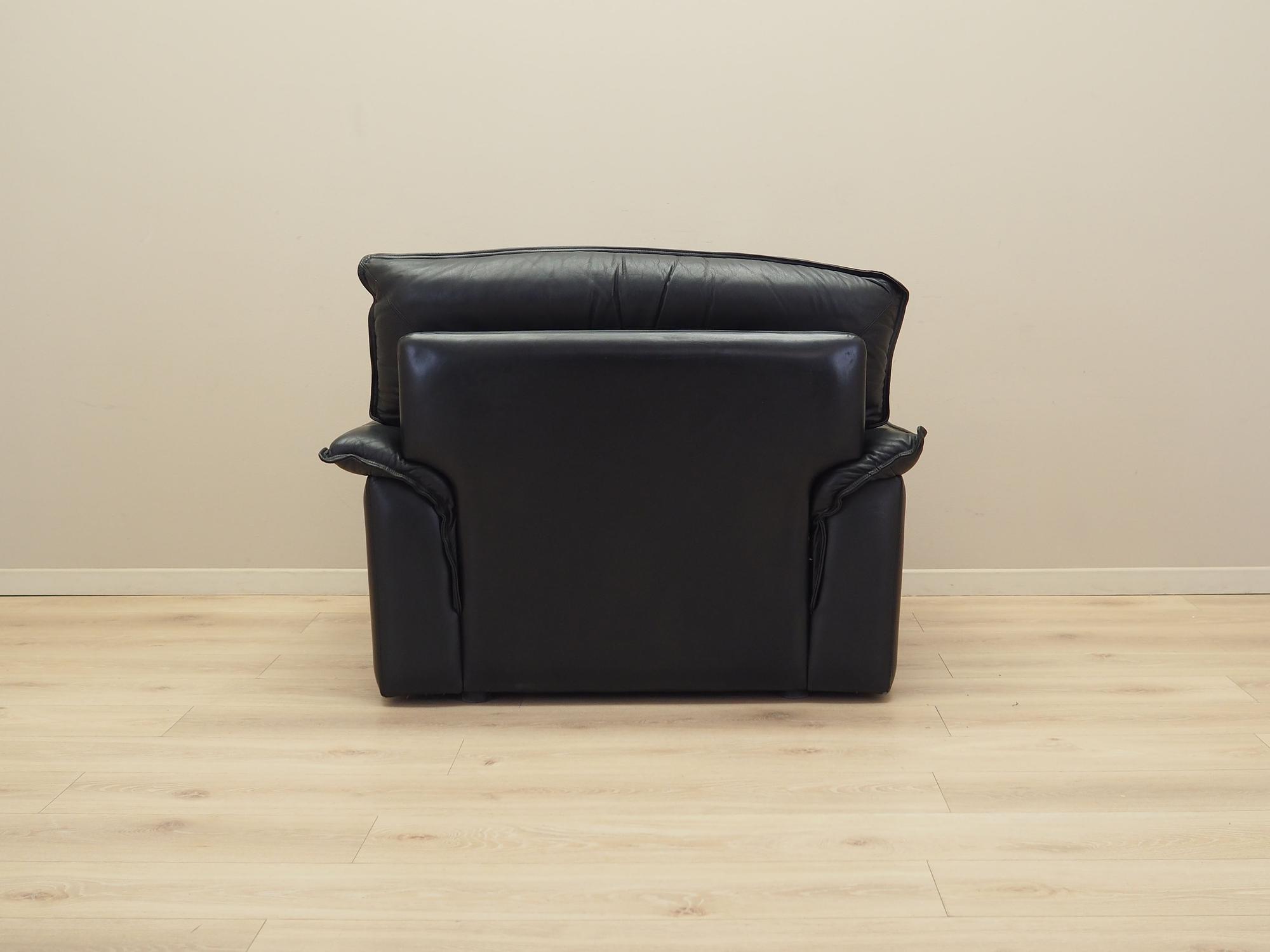 Armchair Leather Black 1960s 7