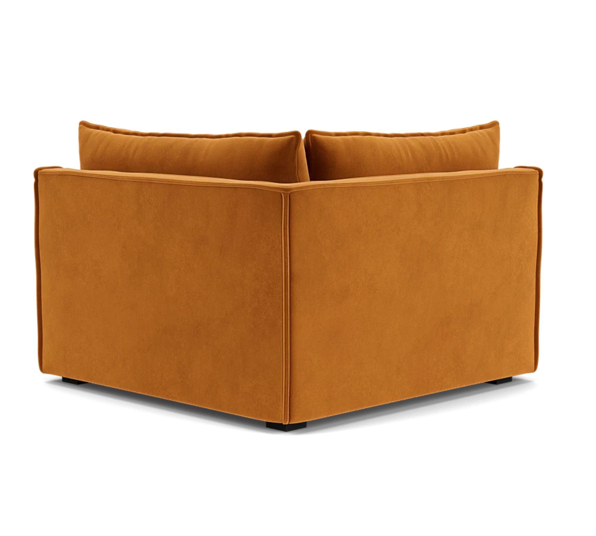 Daphne 1-Sitzer Eckmodul Links Velour Matt Amber 2