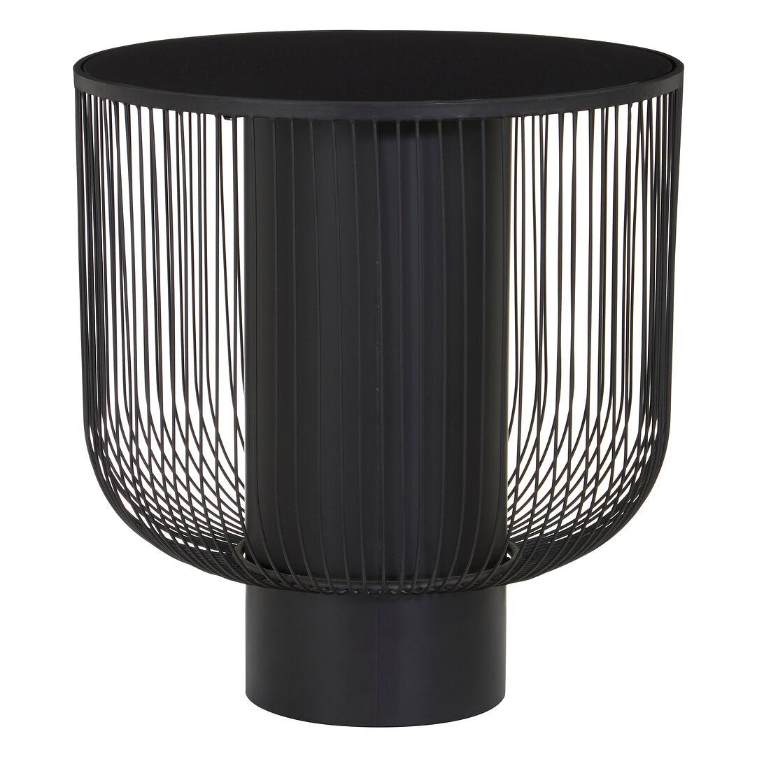 Trento Side Table Glass Top Black 0