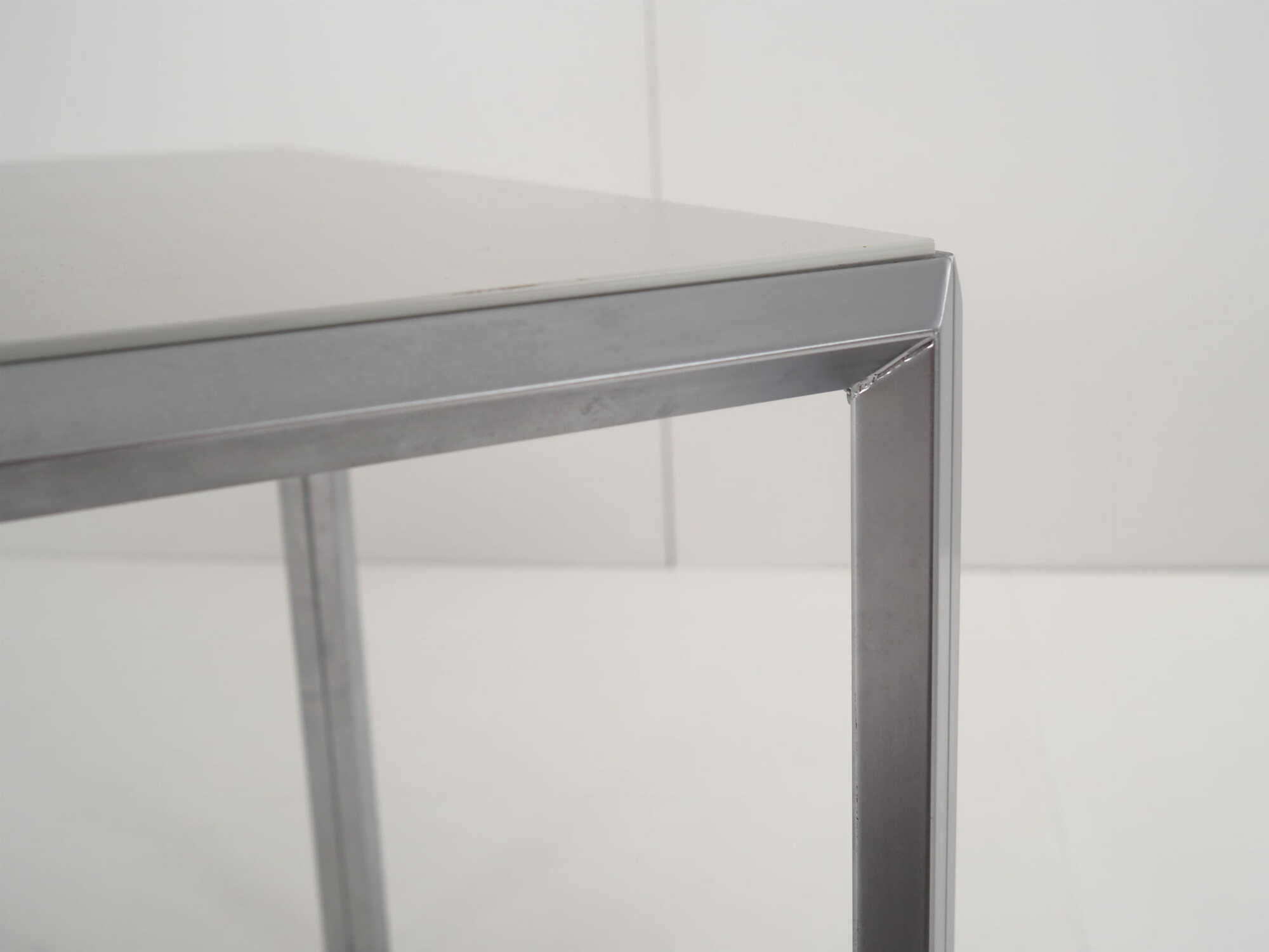Vintage Table Aluminum Grey 1980s 9