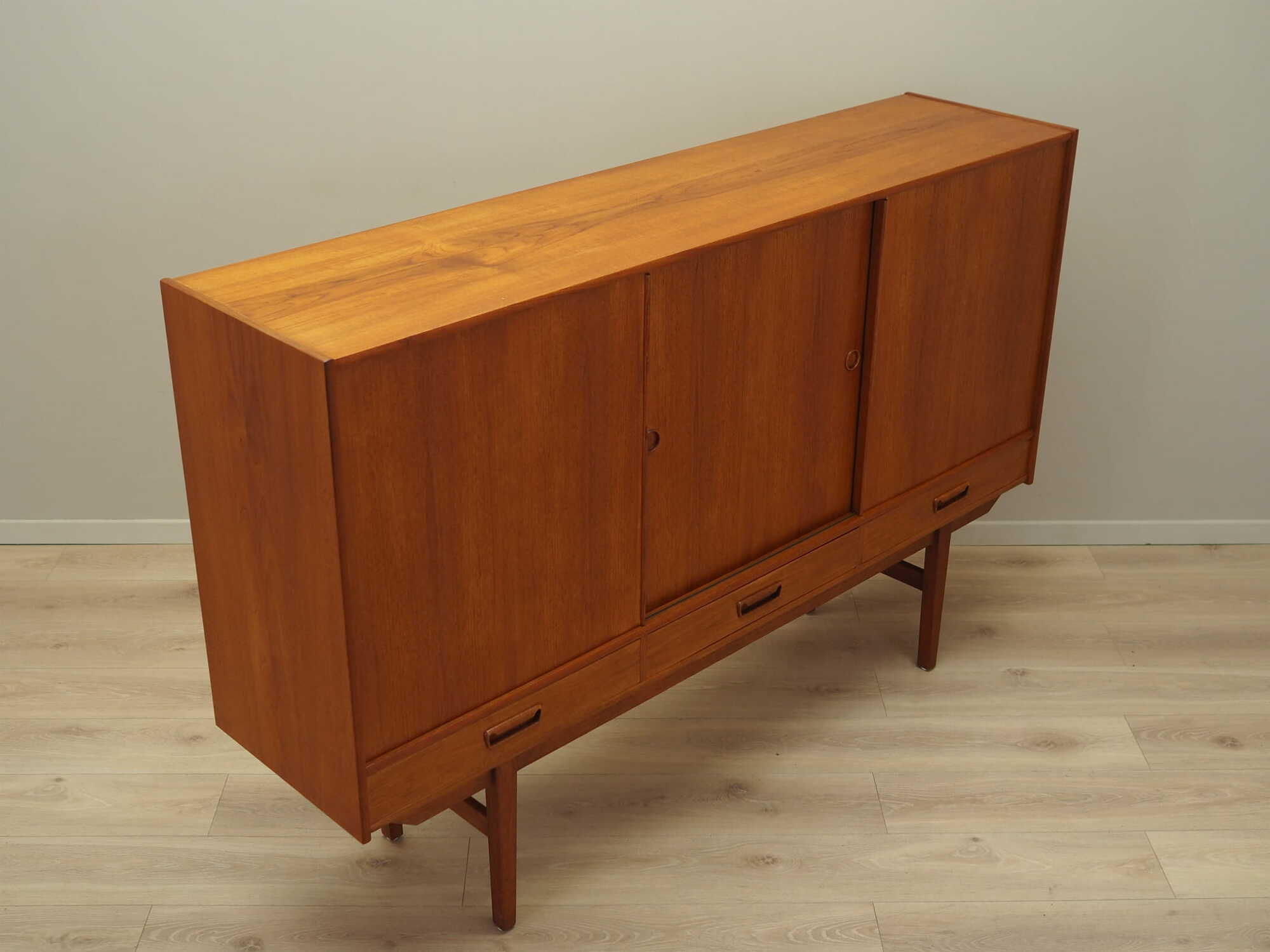 Vintage Highboard Teakholz Braun 1960er Jahre 7