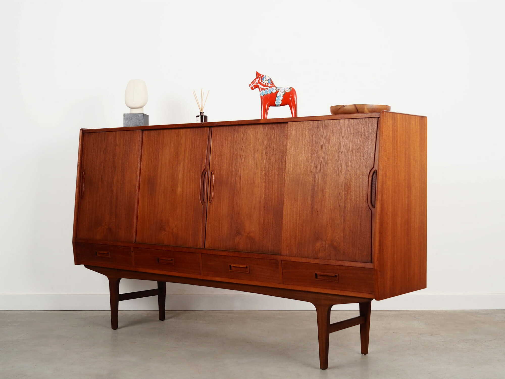 Highboard Teakholz Braun 1970er Jahre  3