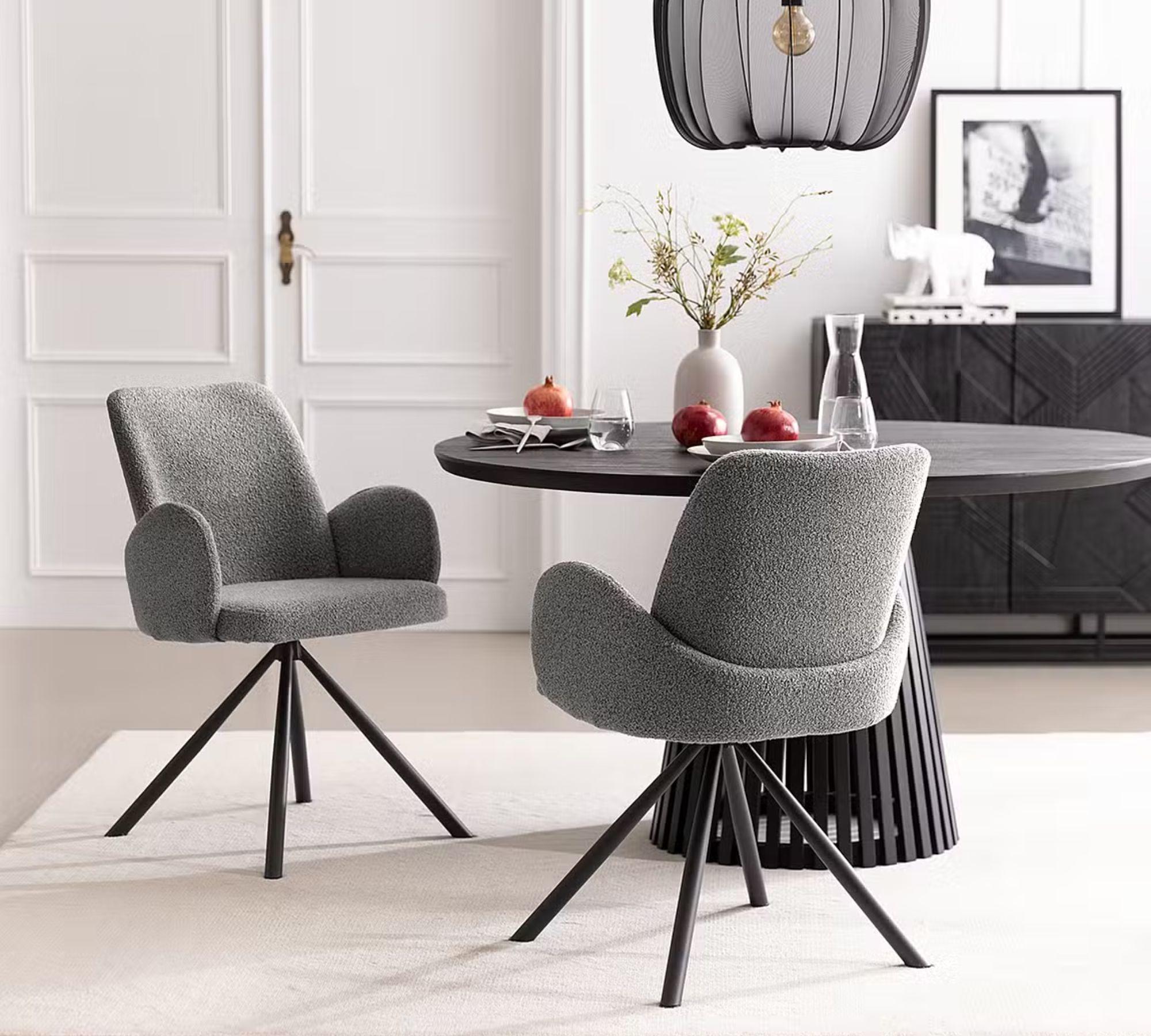 Polsterstuhl Textil Grau 1