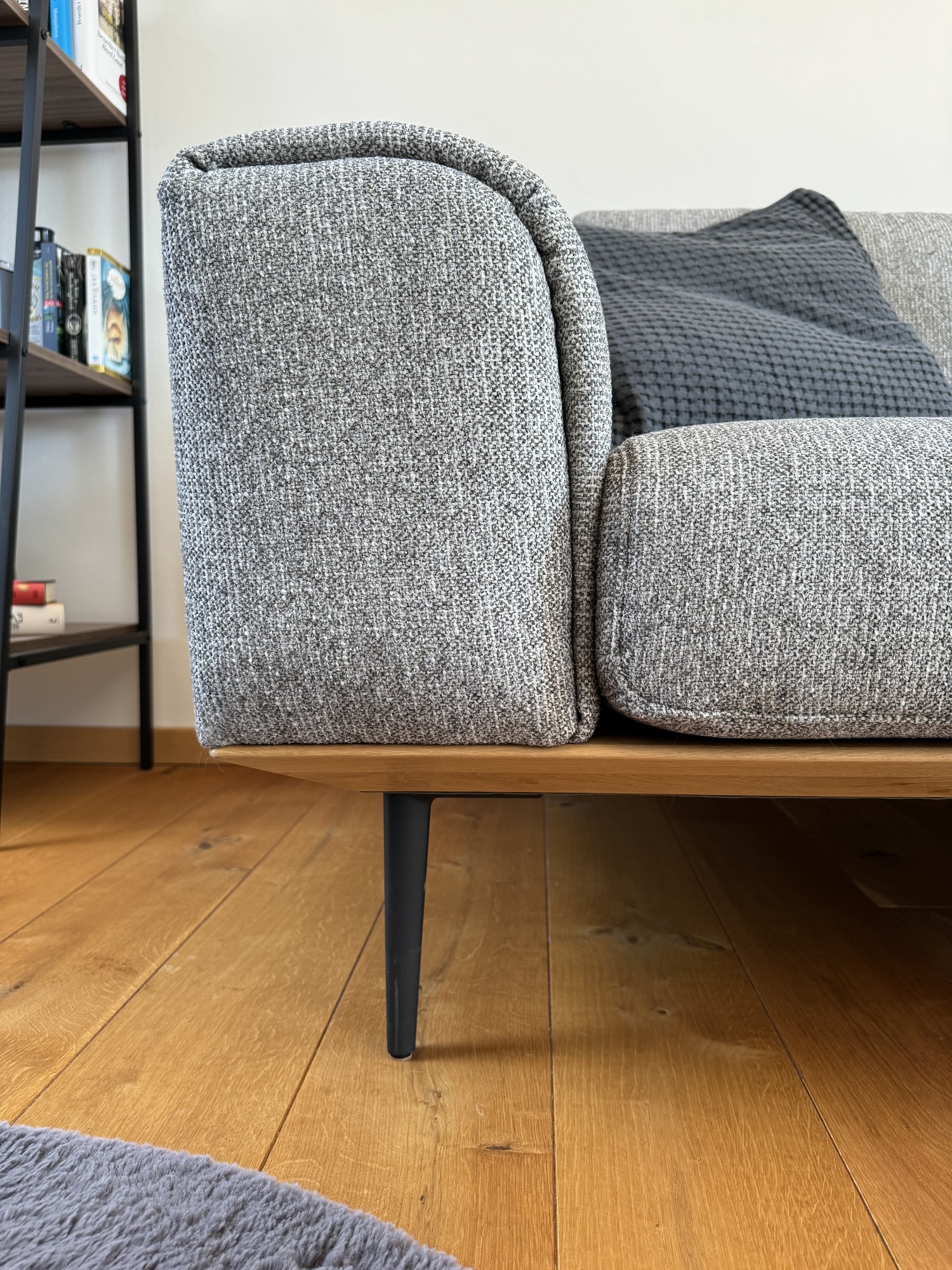 Sofa Récamiere Rechts Textil Holz Grau 1