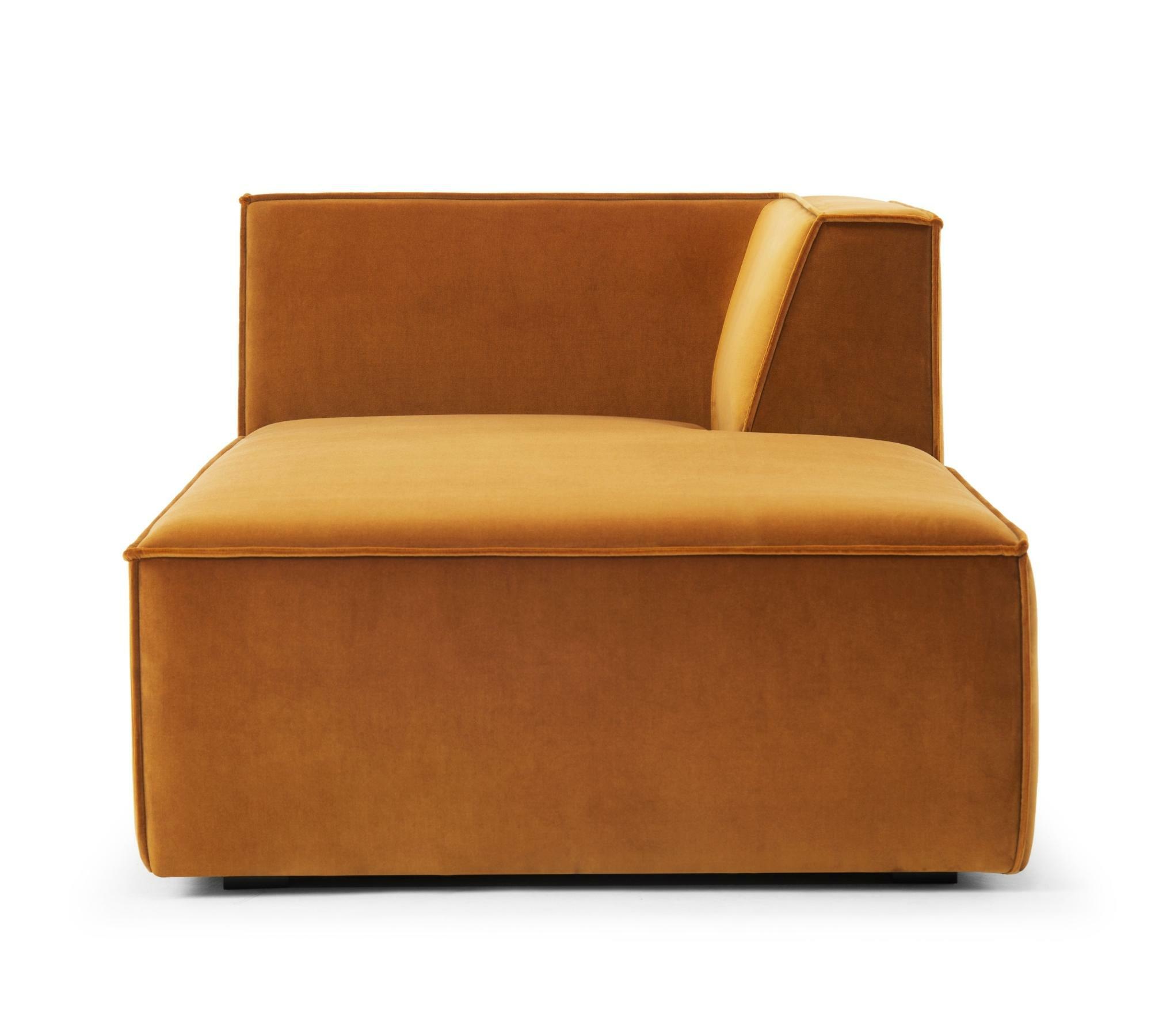 Dane 1-Sitzer Récamiere Rechts Velour Matt Amber 1