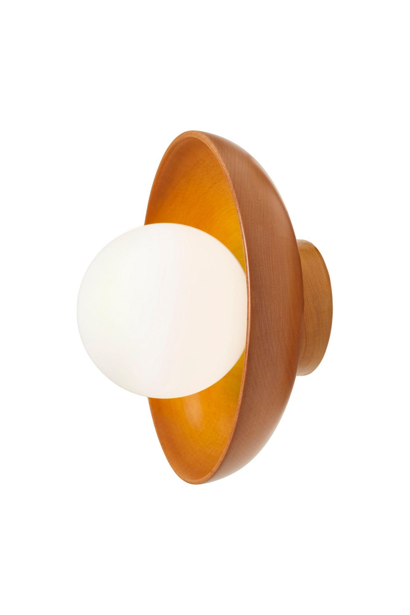 Hand Wall Lamp S Oak Wood Brown 5