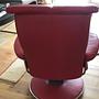 Relaxsessel mit Hocker Leder Rot 1