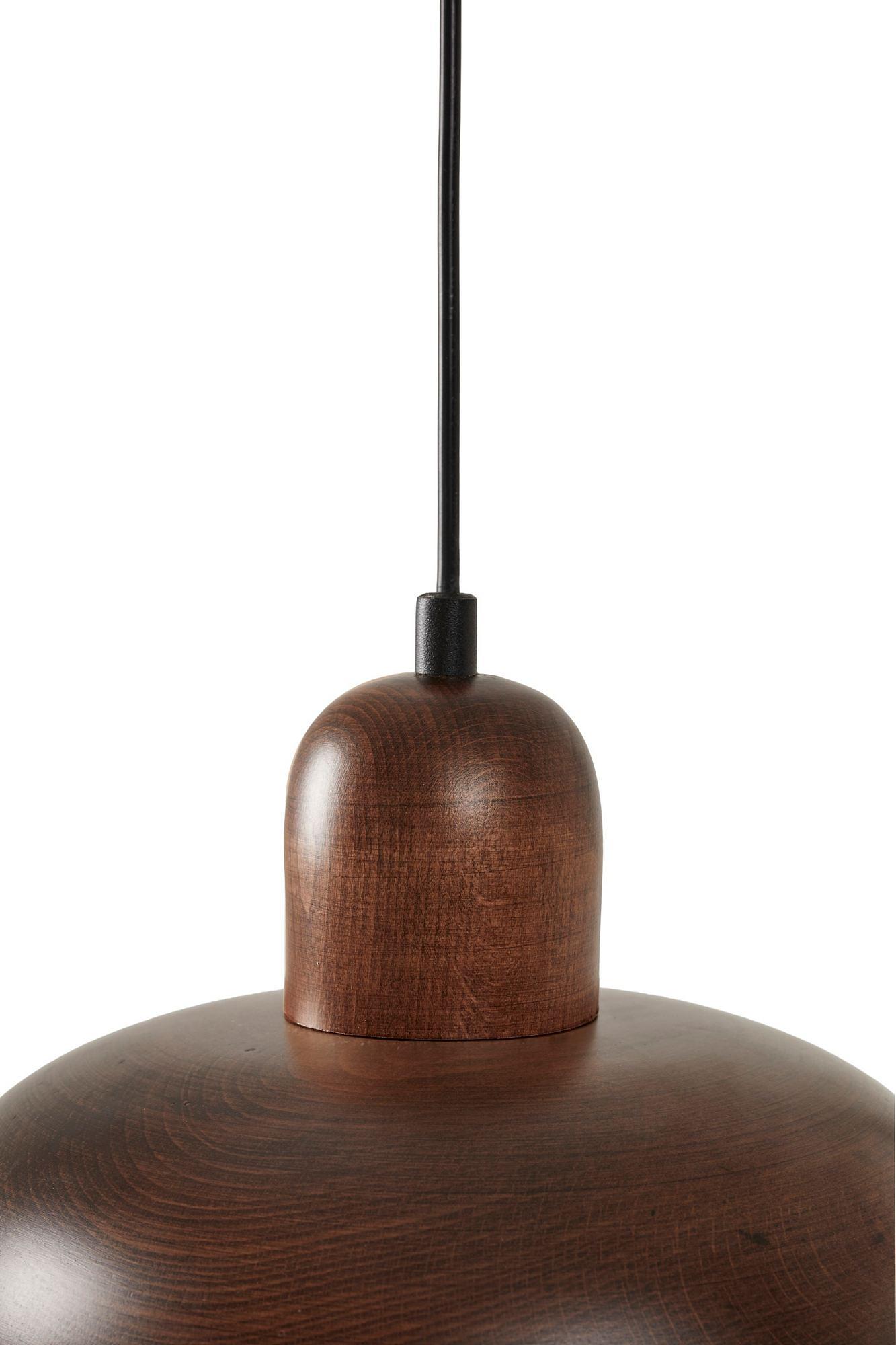 Hand Pendelleuchte Walnussholz Braun 7