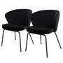 2x Polsterstuhl Metall Samt Schwarz 0