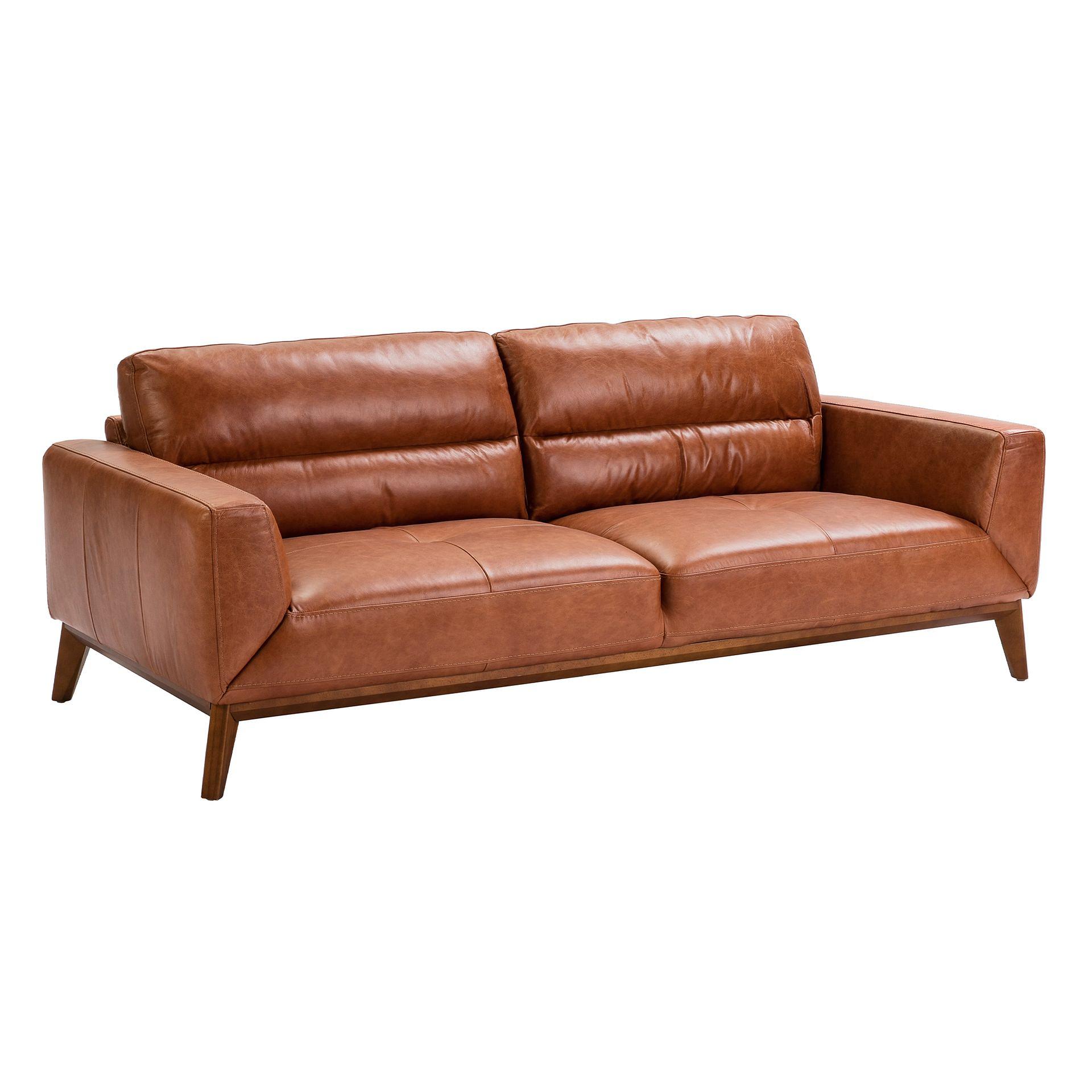 ANGEL CERDÁ Brown leather 3-seater sofa 0
