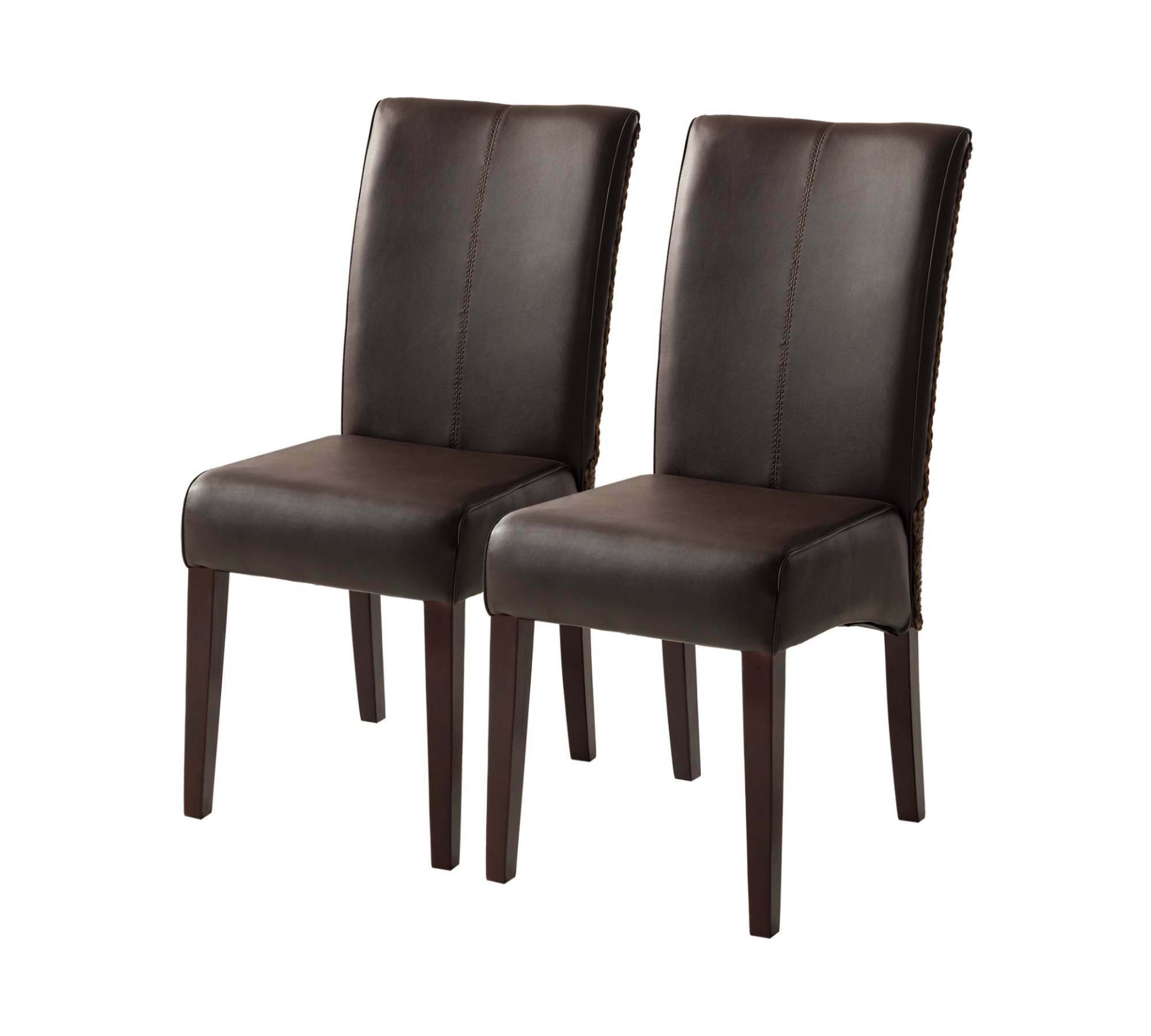 2x Esszimmerstuhl Kunstleder Rattan Braun 0