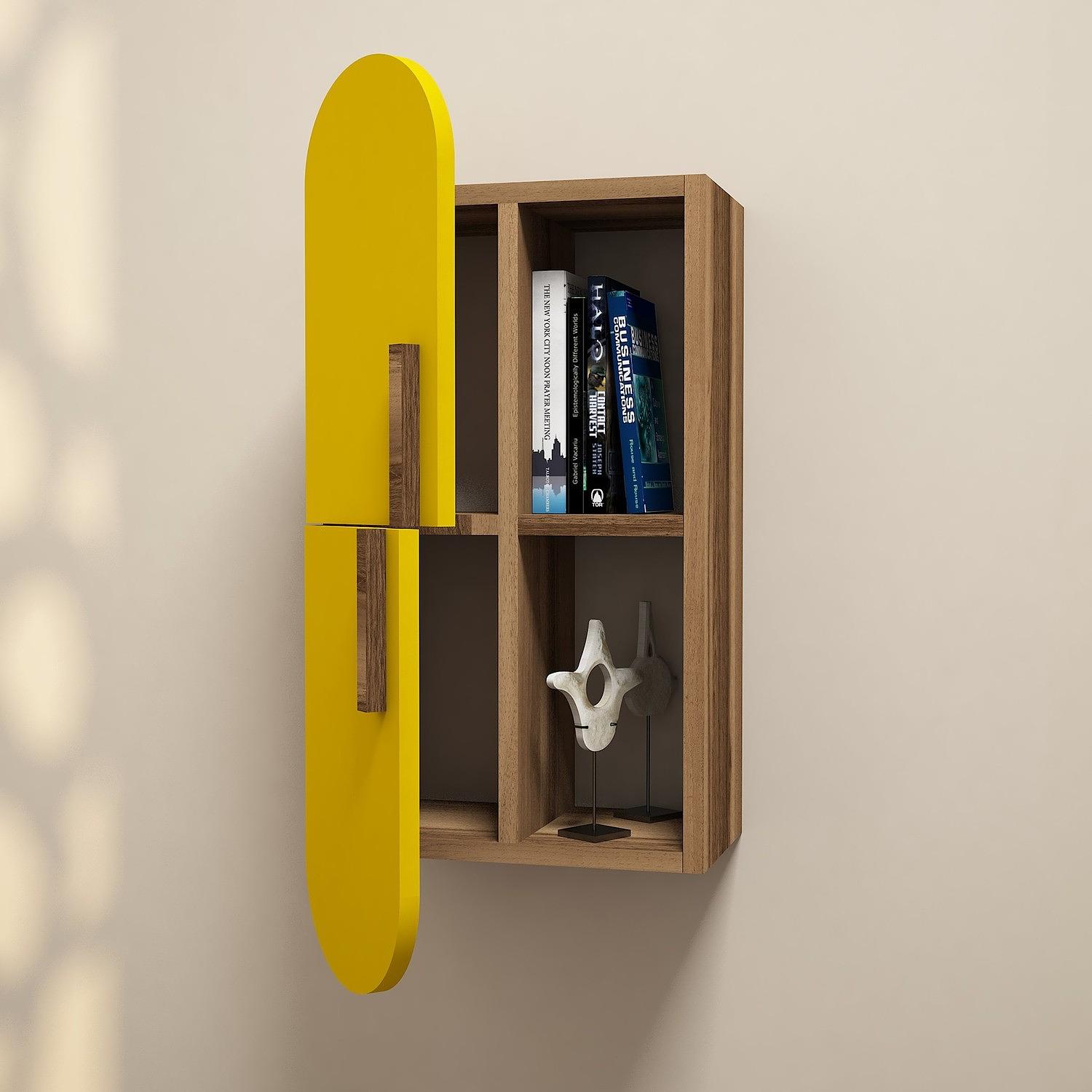 Rose Wall Shelf Wood veneer Yellow 2