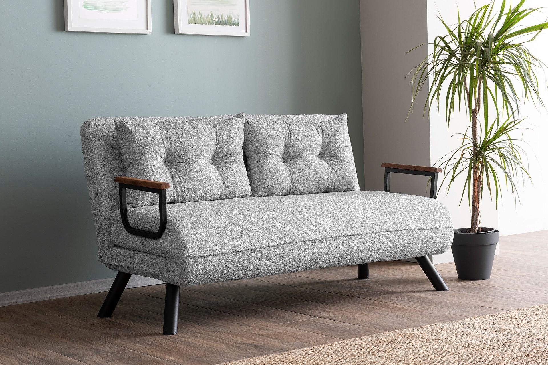 Sando Sofa Bed 2-Seater Bouclé Grey 0