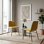 2x Sedia Bardot Tessuto Metallo Giallo 1
