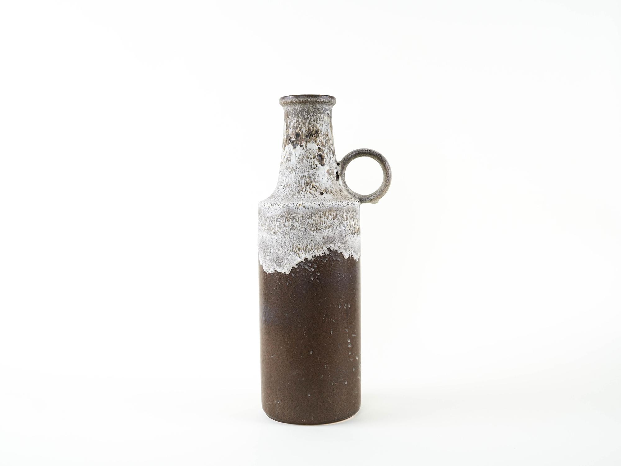 Keramikvase mit Henkel 1960er Jahre 2