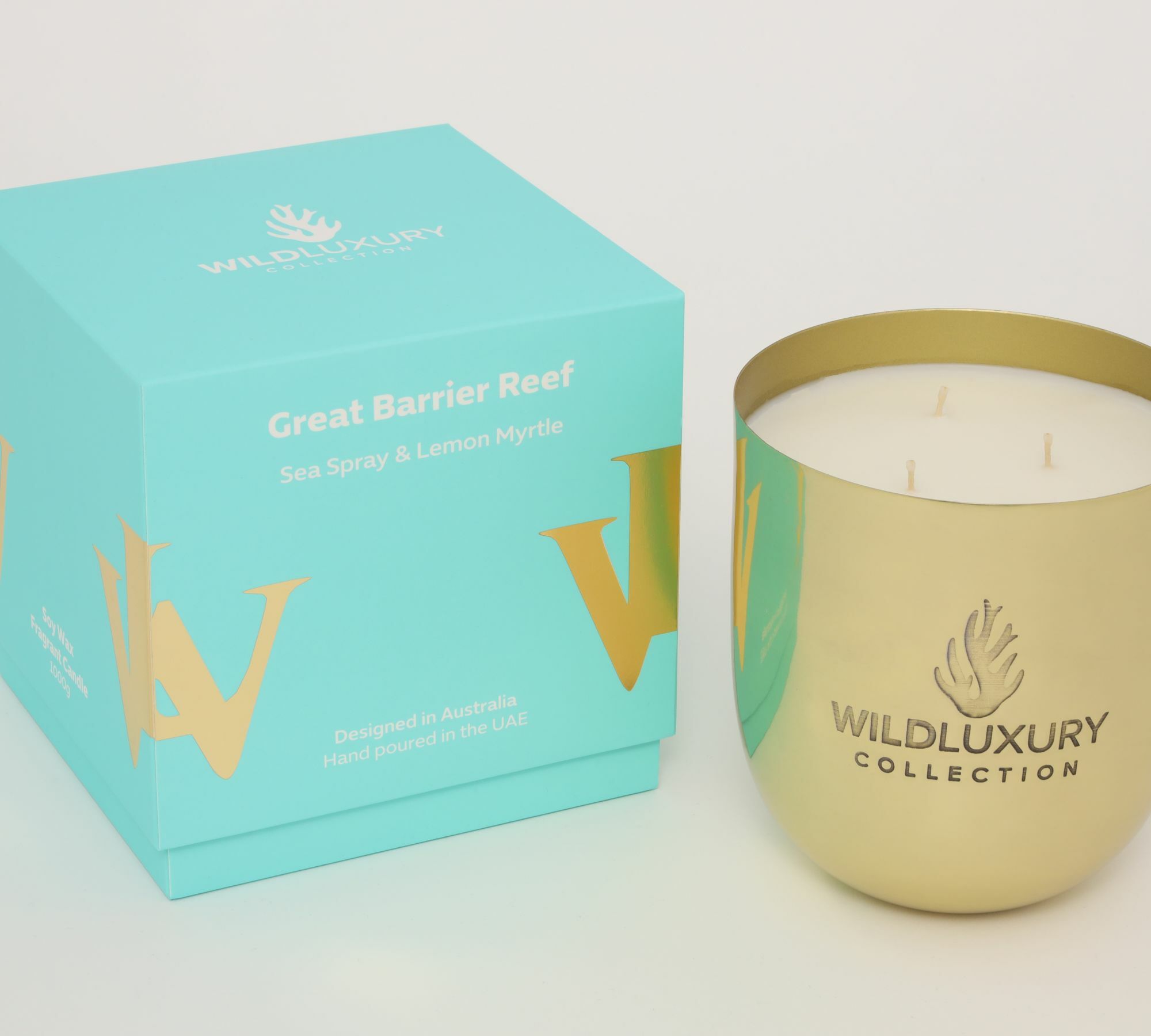 Handgegossene Sojawachs Duftkerze Great Barrier Reef 1000g 0
