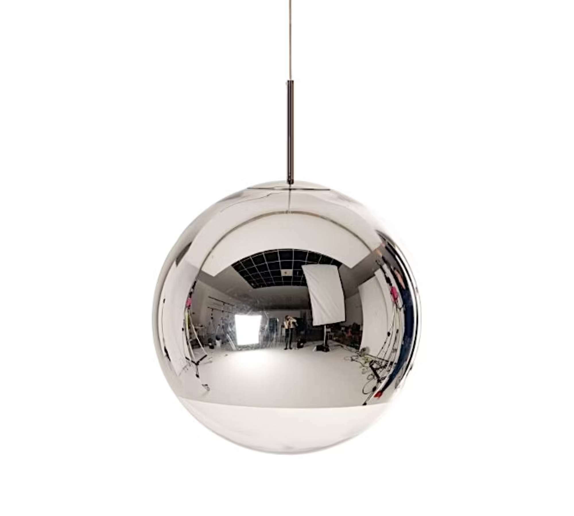 Mirror Ball LED Pendelleuchte Kunststoff Metall Silber 0