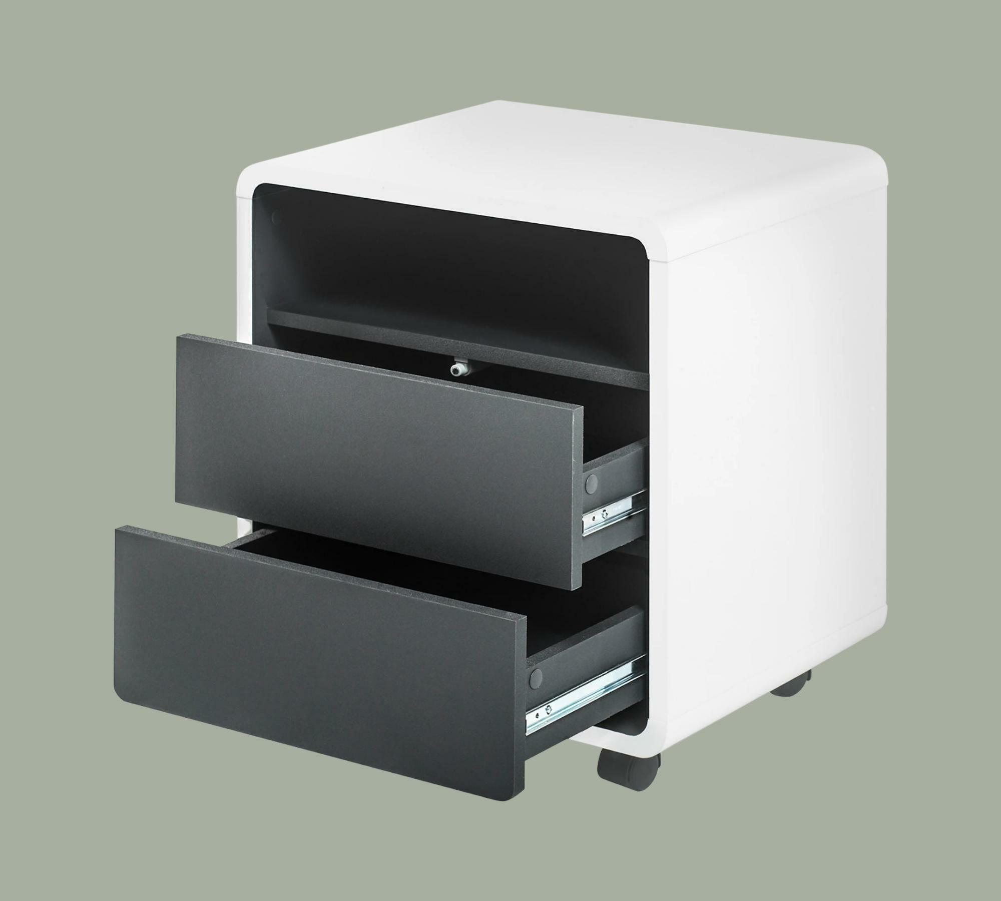 Rollcontainer Weiß Anthrazit 2