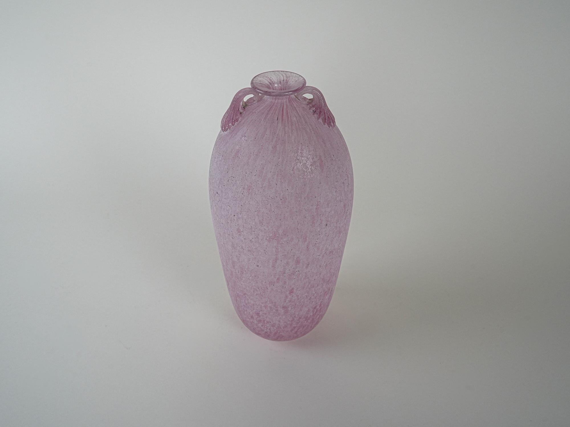 Glasvase Muranoglas Lila 1970er Jahre 4