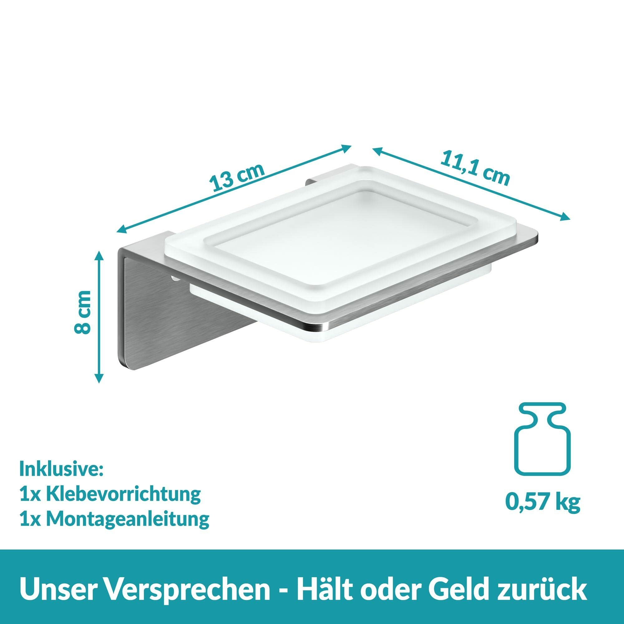 Seifenschale Edelstahl Glas Silber 5
