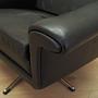 Swivel armchair Leather Black 1960s 14