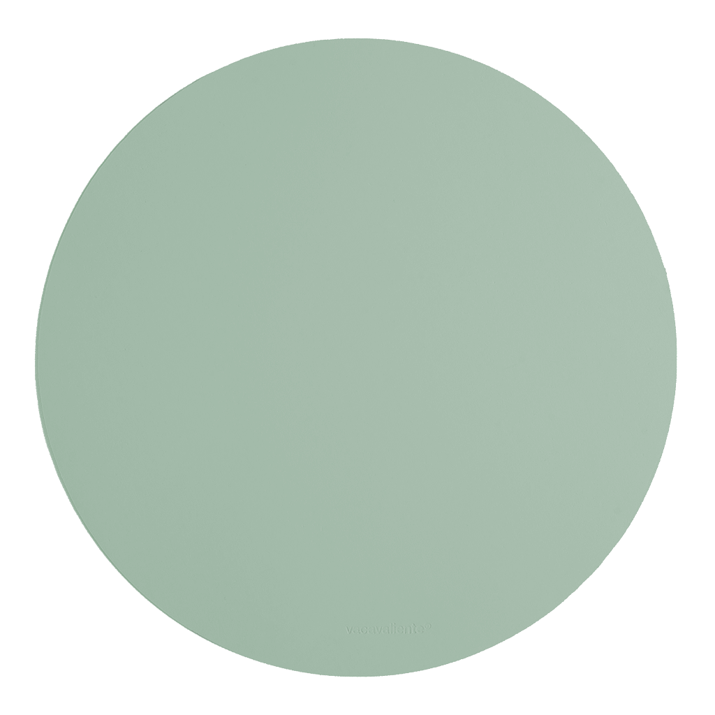 Placemat Round 100% Recycled Leather Mint 1